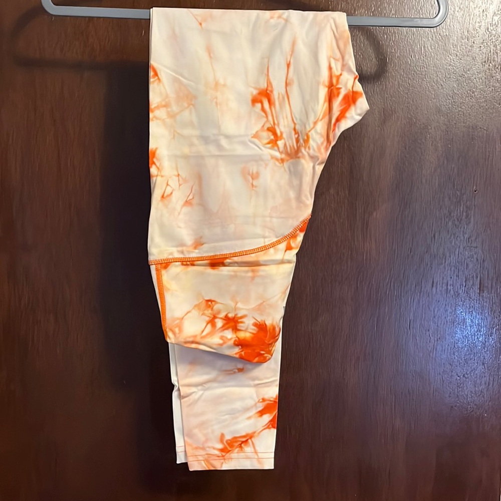 Balance Athletica Orange Tie Dye Leggings Size M